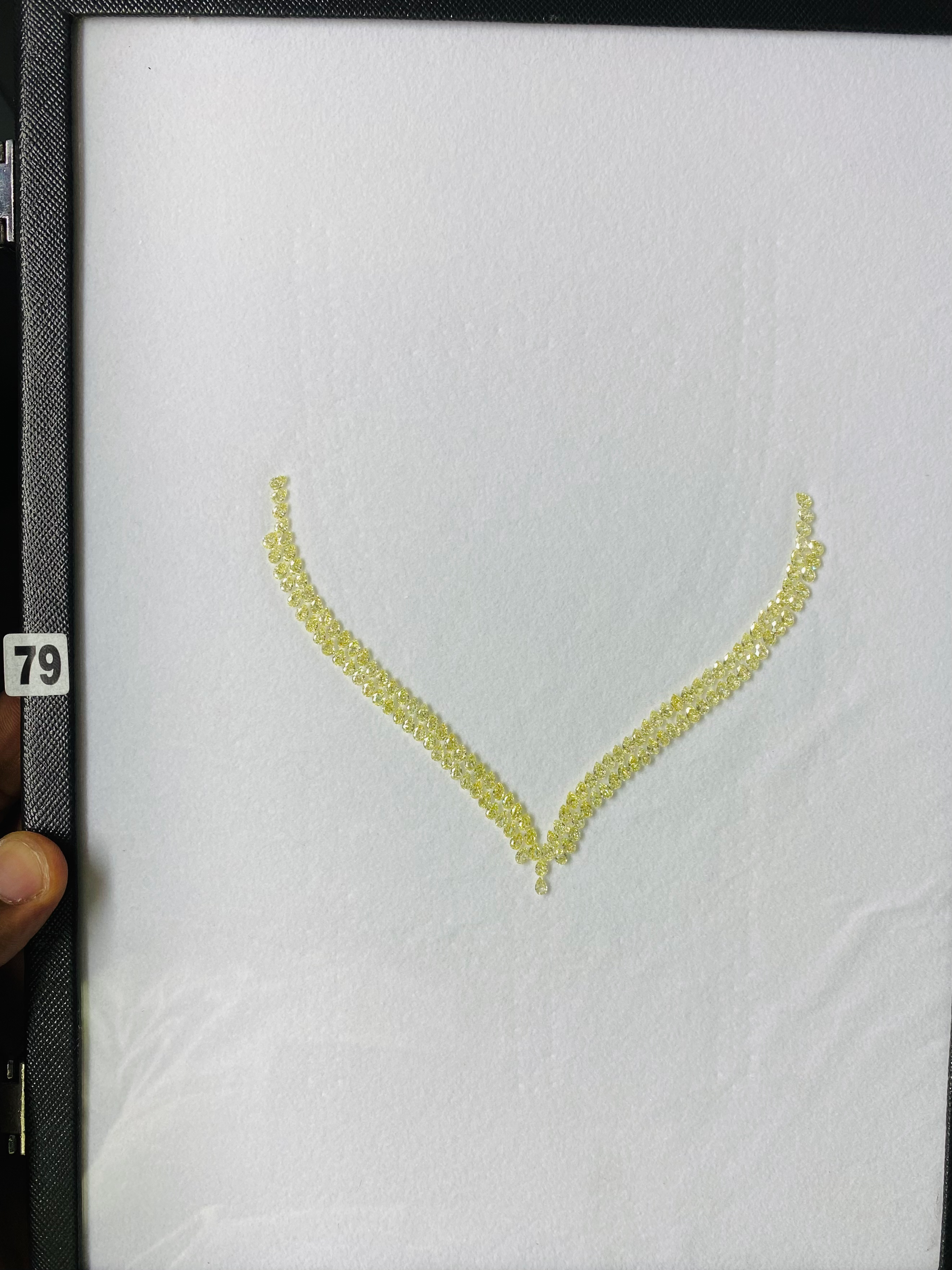 0.09-15ct Size Fancy Yellow VS Calibrated Pear Shape Layout Necklace JDL-99