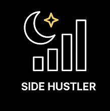 Icon of a crescent moon and upward graph showing growth after hours