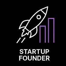 Icon of a rocket launching next to a bar chart