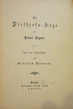 TEGNÉR (ESAIAS) - DIE FRITHIOFS-SAGE