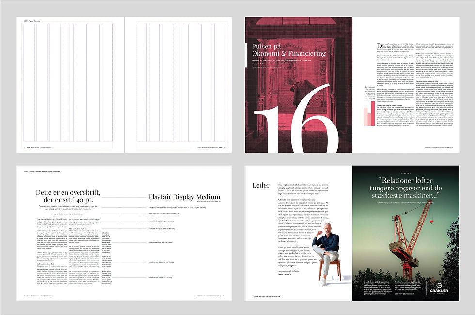 Udkast til sidelayout, fonte og grafik