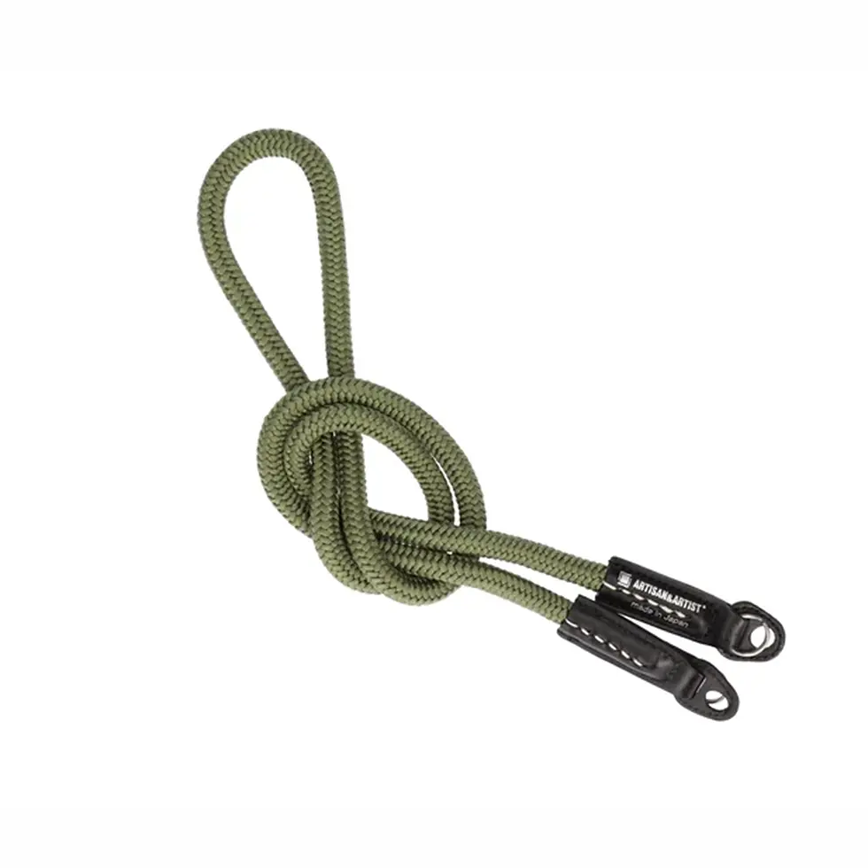 Artisan & Artist Silk Silk Cord Strap with Ring L Khaki