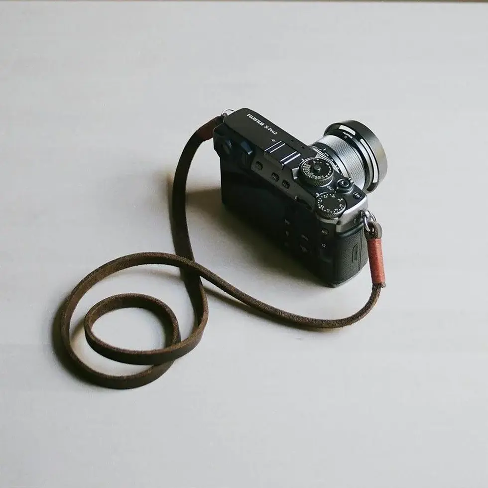 Bronkey Tokyo #102 - Brown & Red leather camera strap 120cm