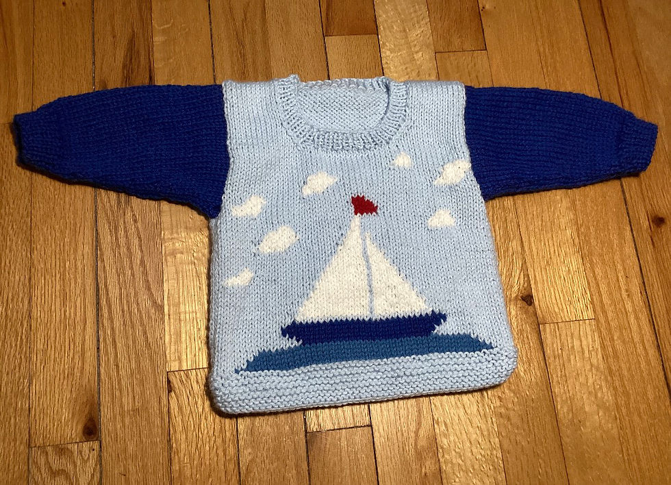 Baby’s first Cape Cod sweater 