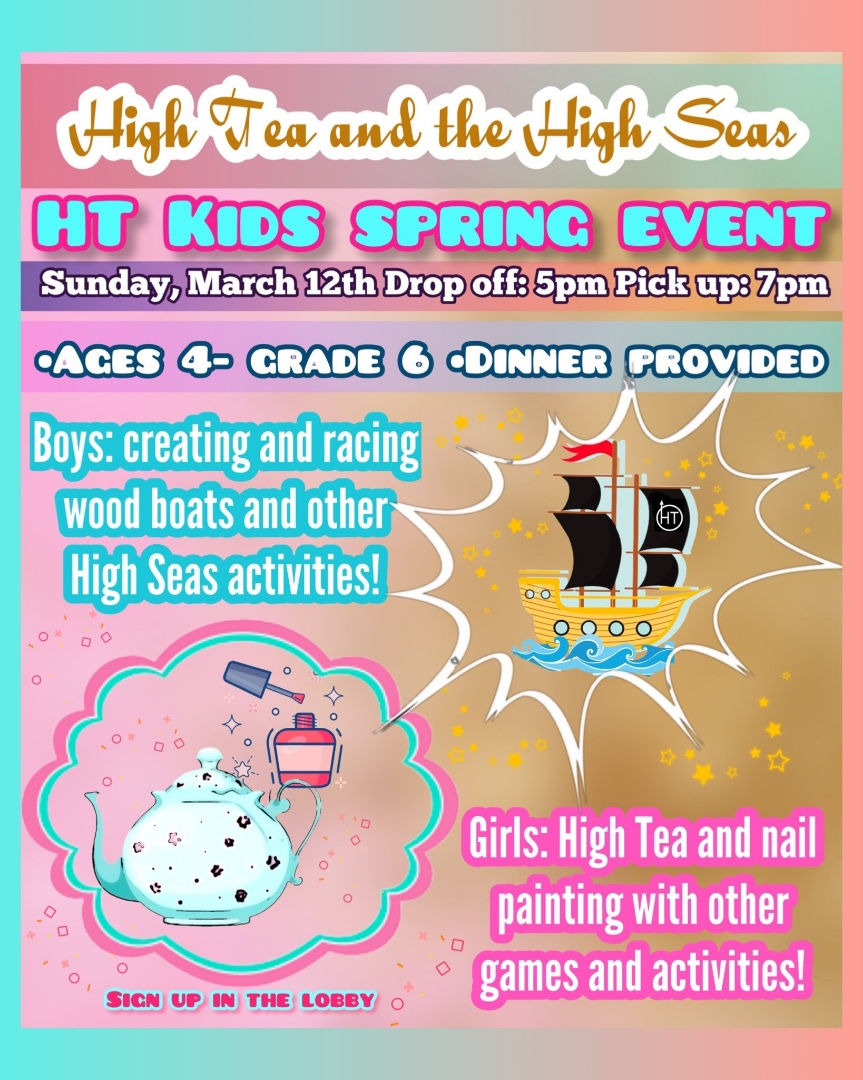 High Tea & High Seas Kids Spring Event