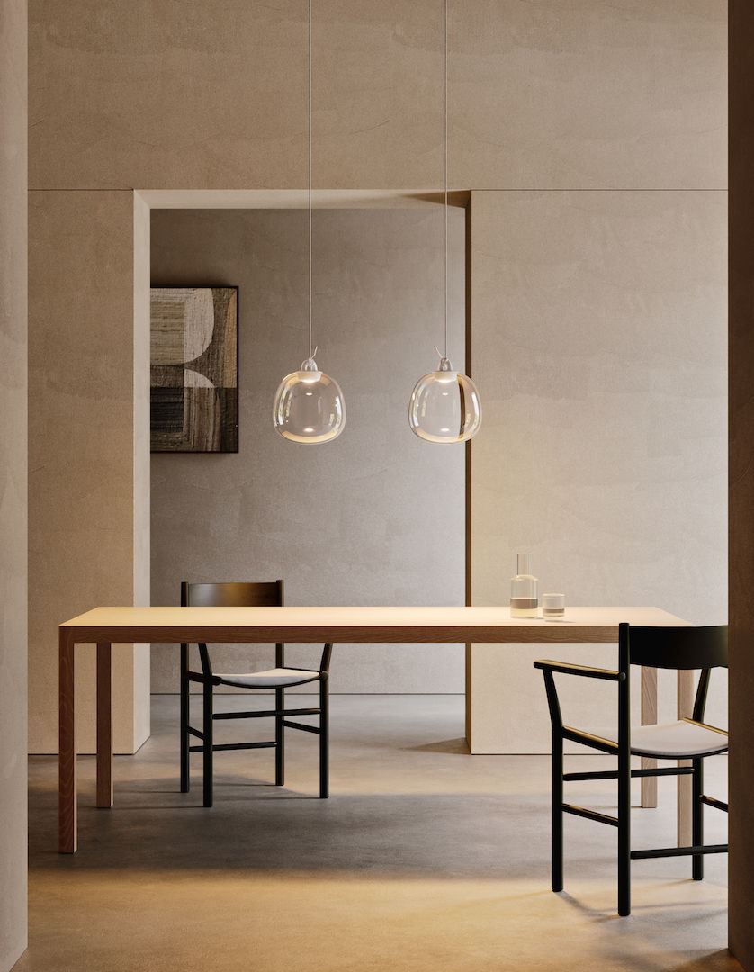 suspension en verre transparent oblo design lodes