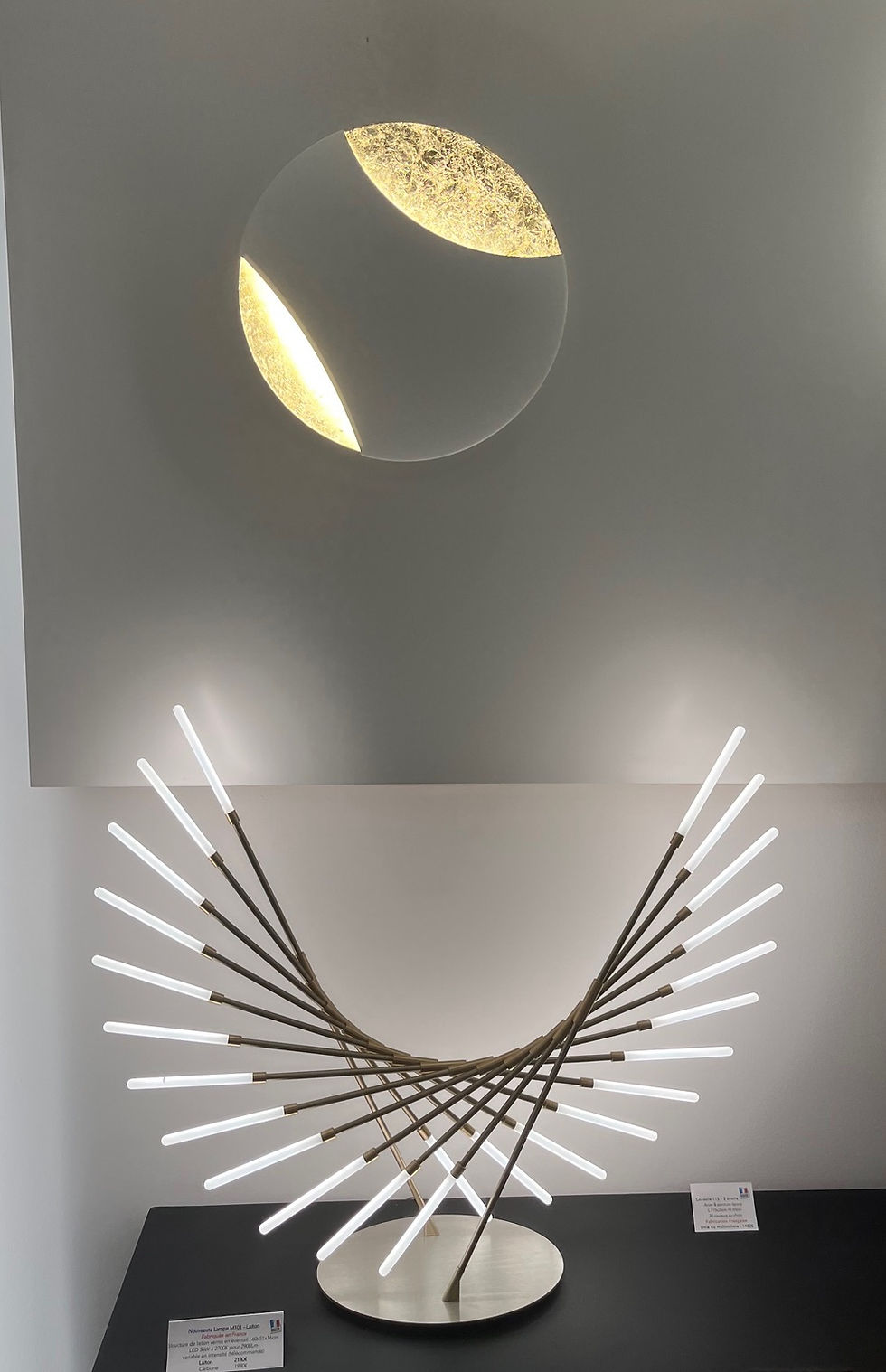 Applique Luna led & M101 à poser laiton