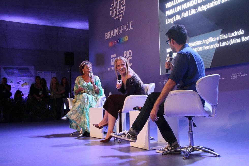 Fernando Luna, Angélica e Elisa Lucinda no Rio2C.