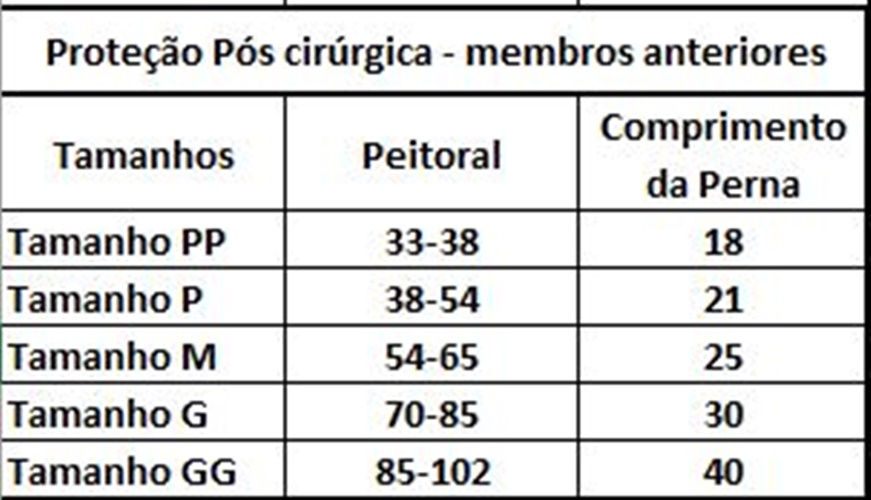 Miniatura: Roupa pós cirúrgica para patas dianteiras  G