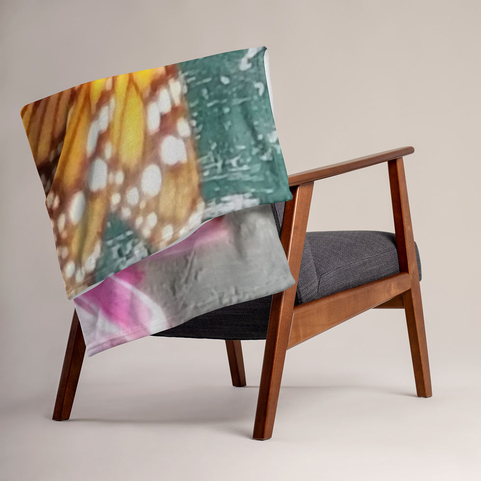 Throw Blanket printed with coneflower/monarch original photo