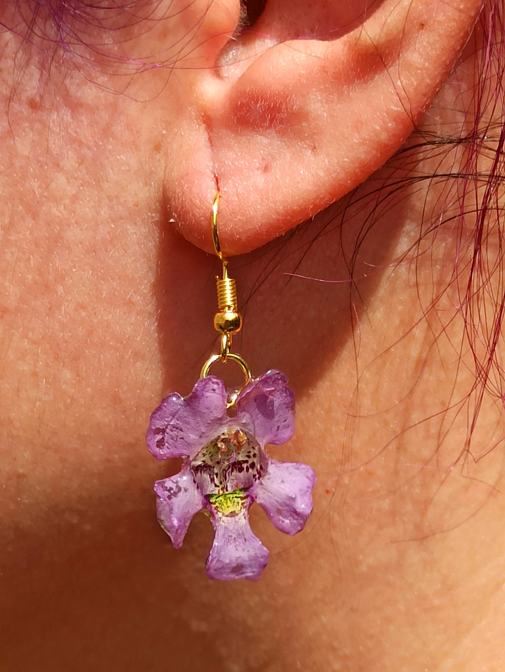 Pendientes "Flor encantada lila"