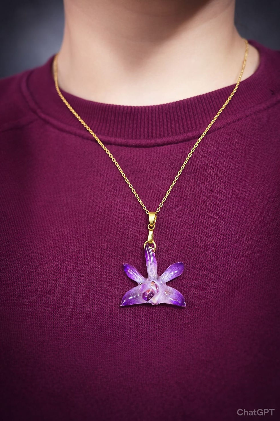 Miniatura: Collar Orquídea dendrobium Berry