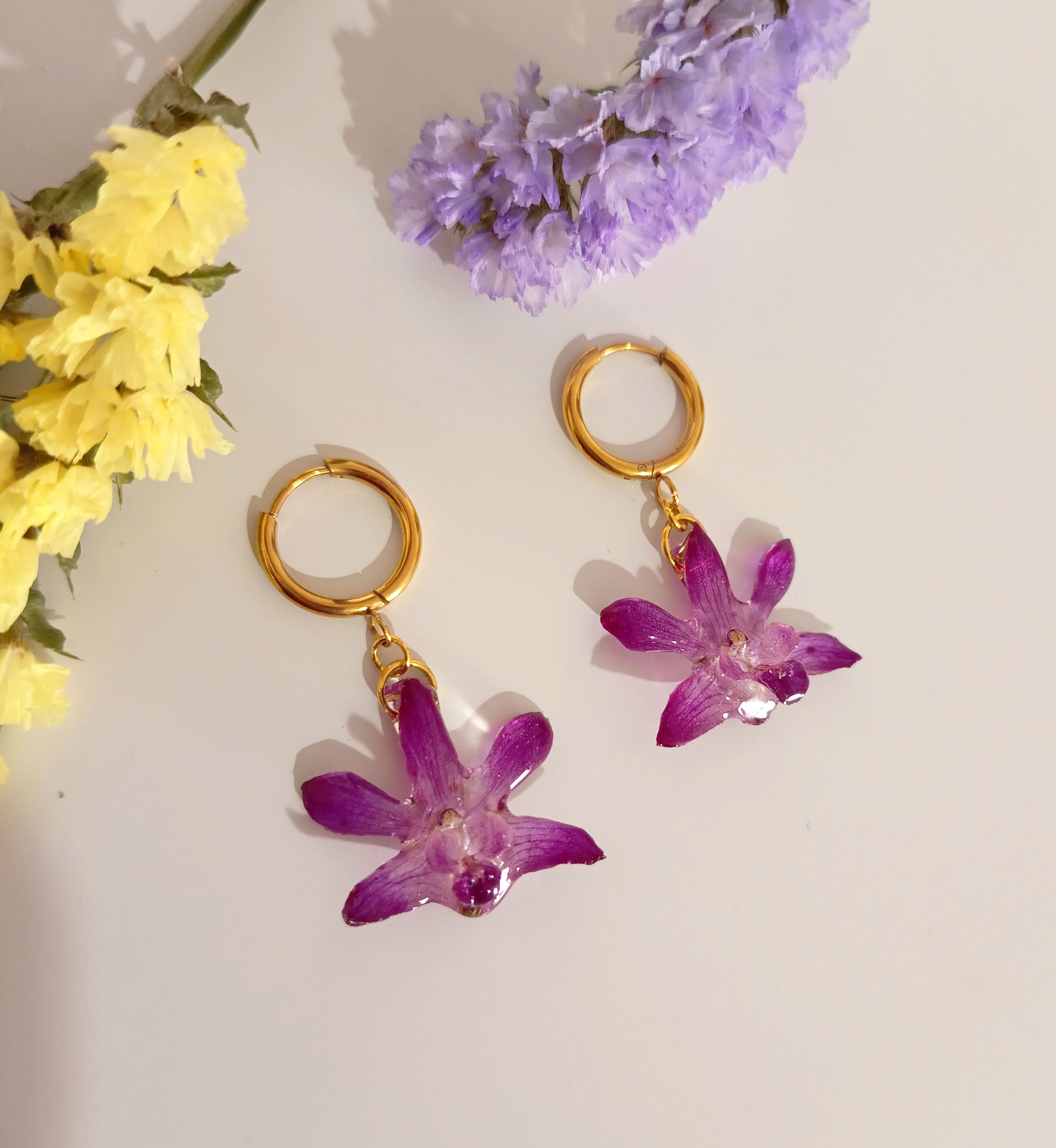 Pendientes Orquídea dendrobium Berry