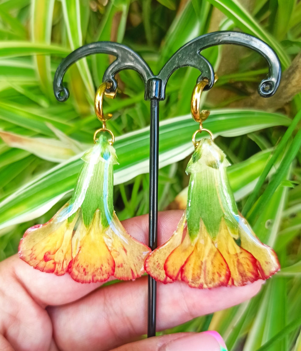 Pendientes Claveles bicolor