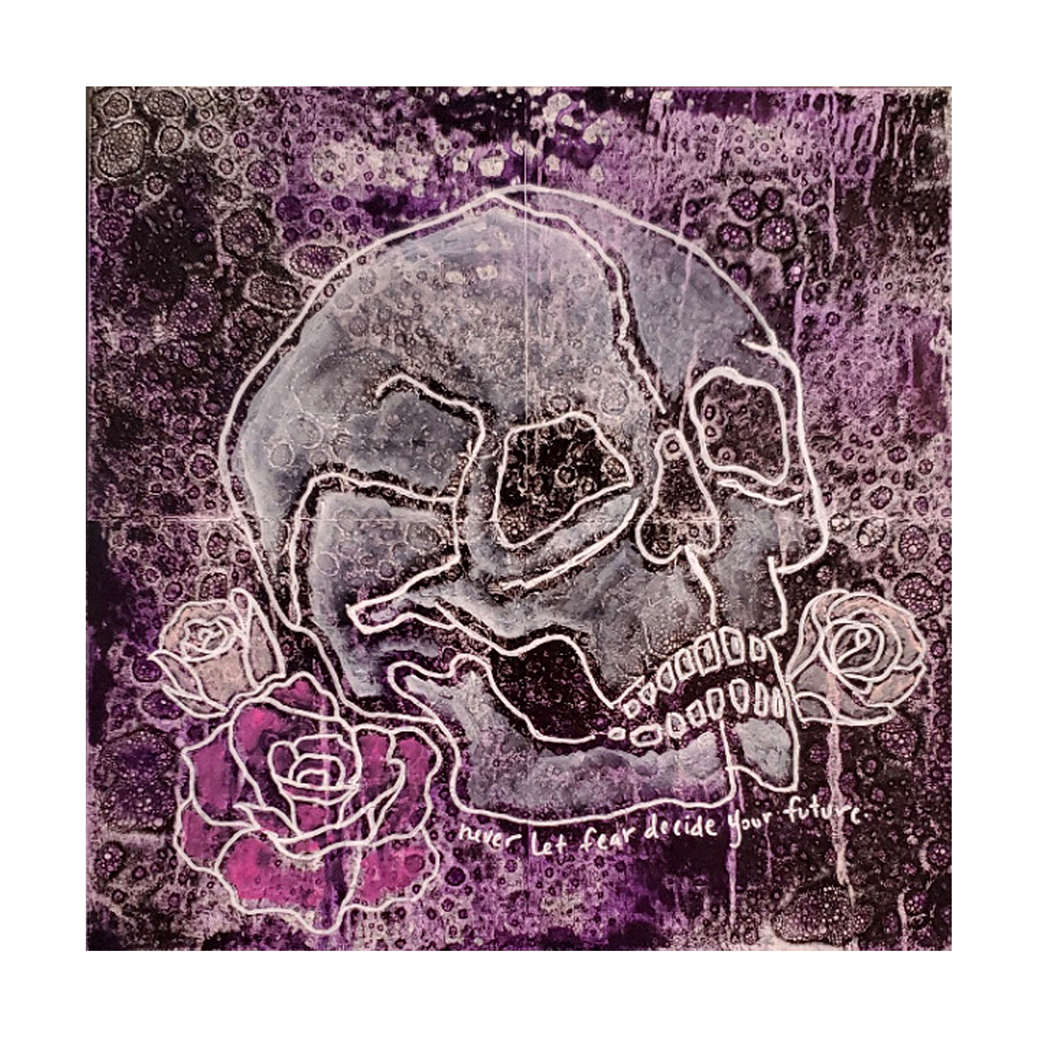 The Never Let Fear Decide Your Future 12" x 12" print was created from an original oil painting by Erin Woods