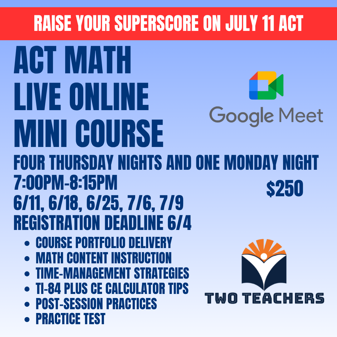 July ACT Math Live Online Mini Course