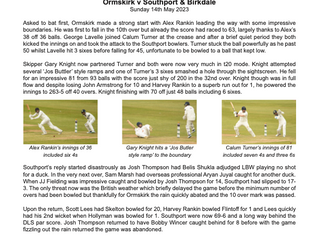 Match Report - Ormskirk v S&B                      National Club KO 14-3-23
