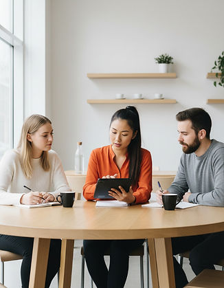 a group of students learning at home