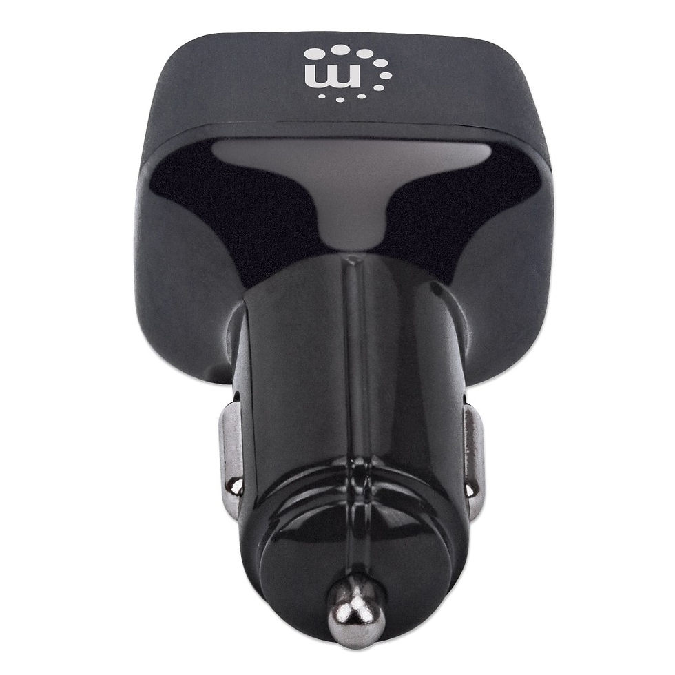 Miniatura: Manhattan Caricatore da Auto USB-C™ e USB-A QC 3.0 3A Nero
