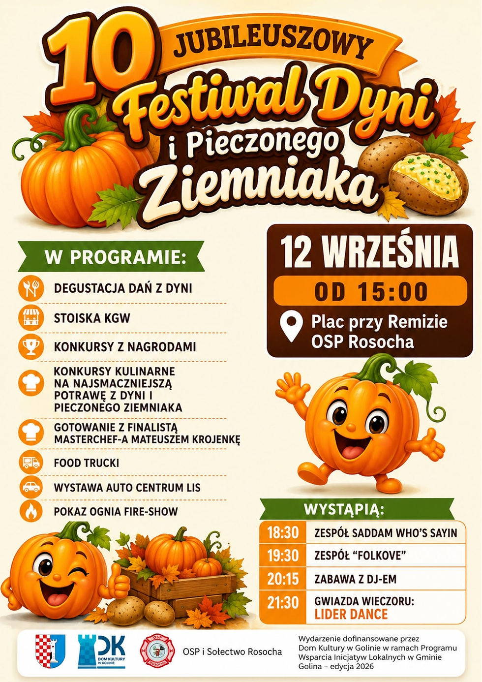 Zapraszają na Festiwal Dyni i Pieczonego Ziemniaka