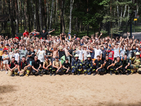Młodzi strażacy z gminy Orchowo na wakacyjnym obozie