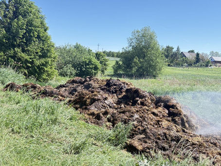 Pożar obornika w miejscowości Linówiec