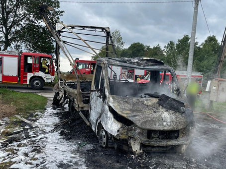 Spaliła się ciężarówka