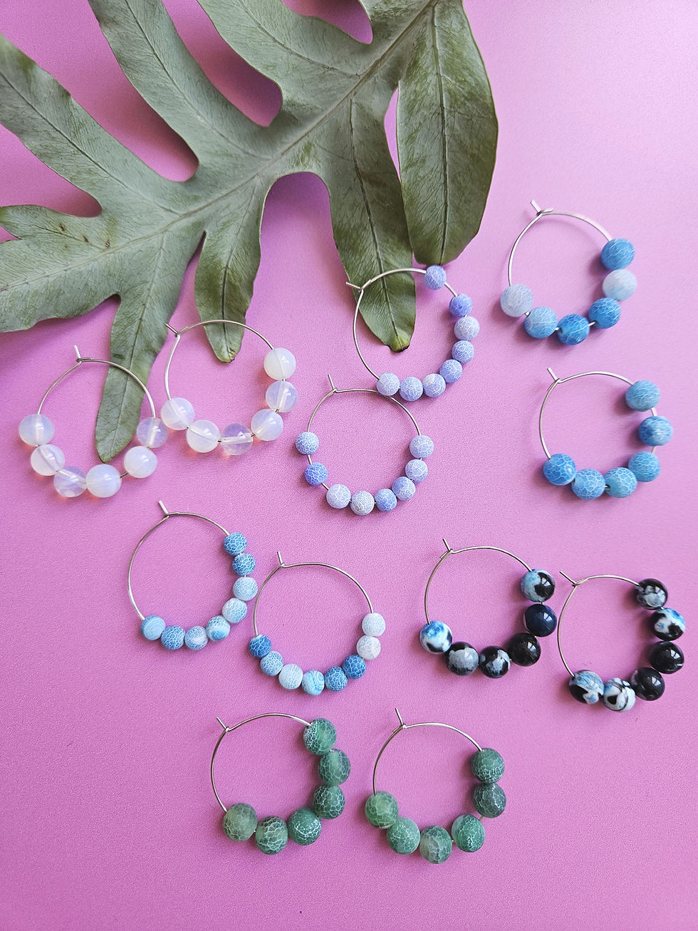 Thumbnail: Crystal Beaded Earrings - Blue Collection