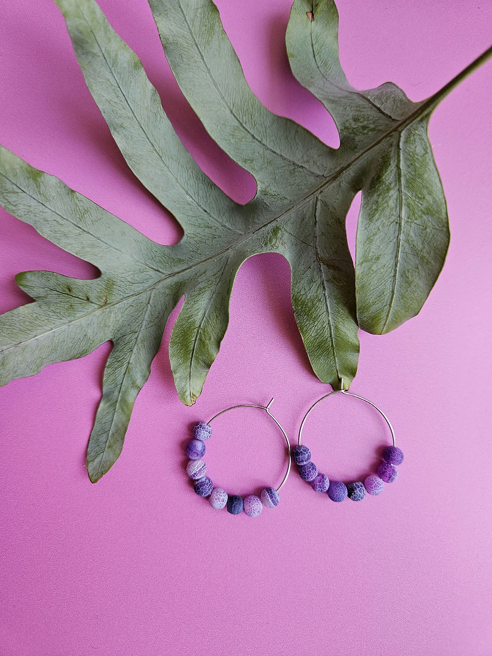 Thumbnail: Crystal Beaded Earrings - Pink and Purple Collection