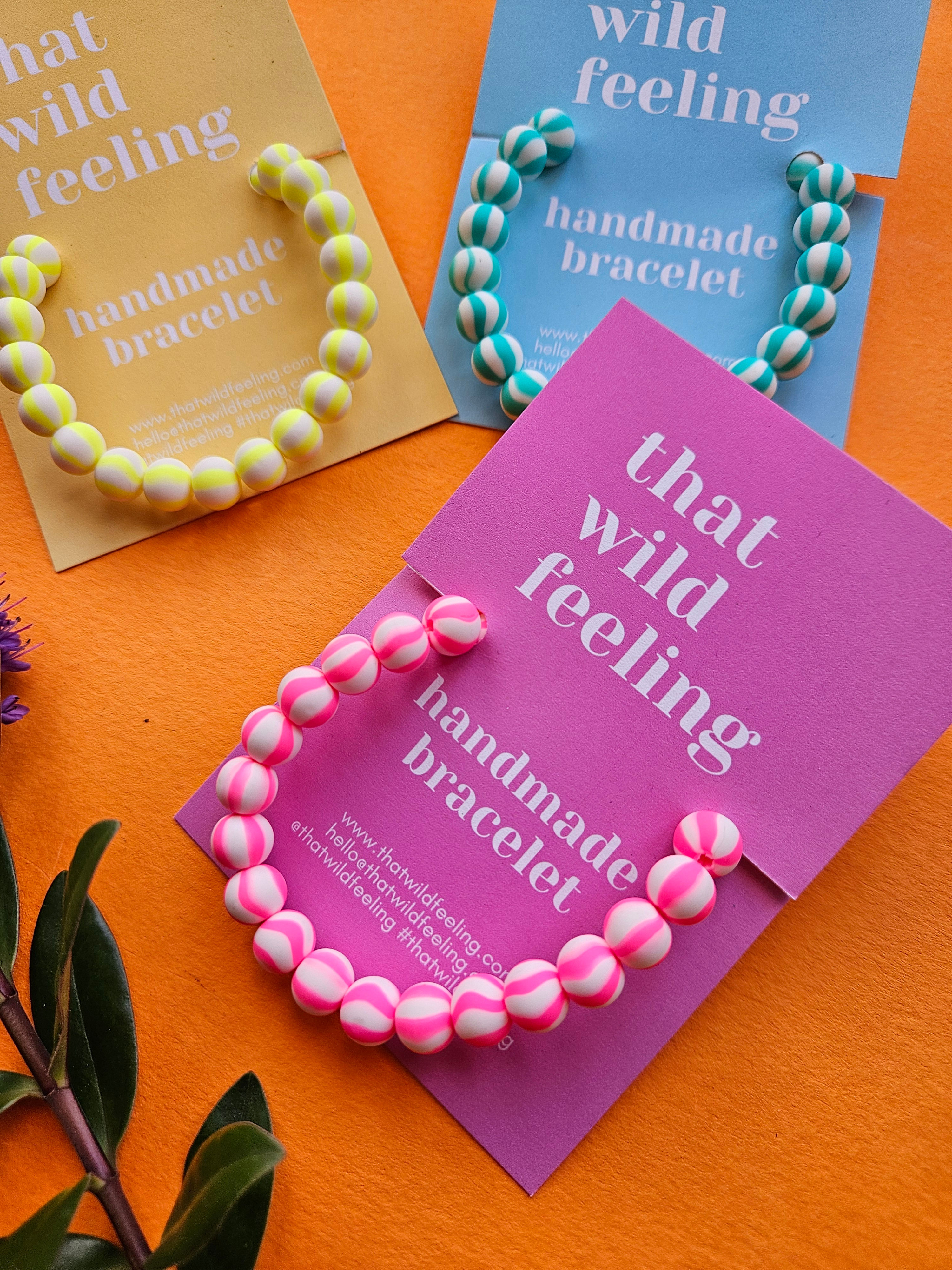 Stripe Neon Bead Bracelet