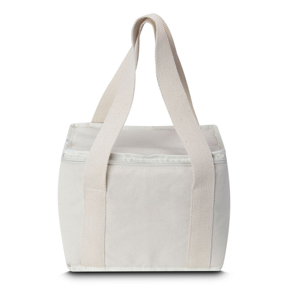 Miniatura: Bolsa Térmica em Algodão Branca com Bolso Frontal