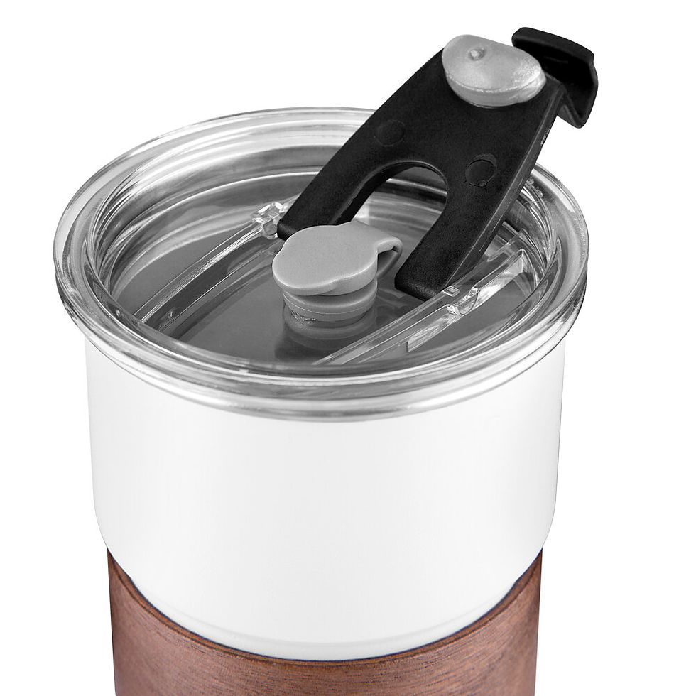 Miniatura: Copo de Café com Canudo em Inox Hermético 250ml Branco