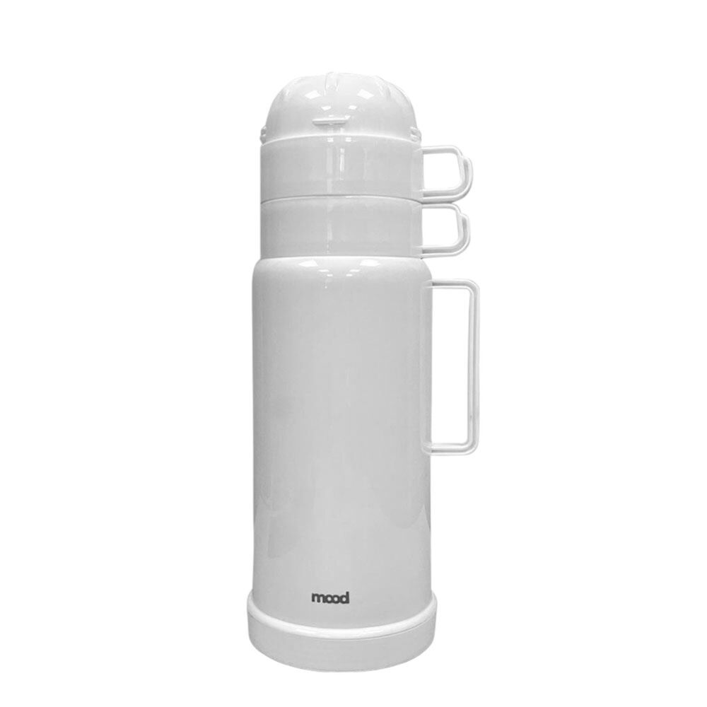 Conjunto de Garrafa Térmica com 2 Xícaras 1L Branca - Mood