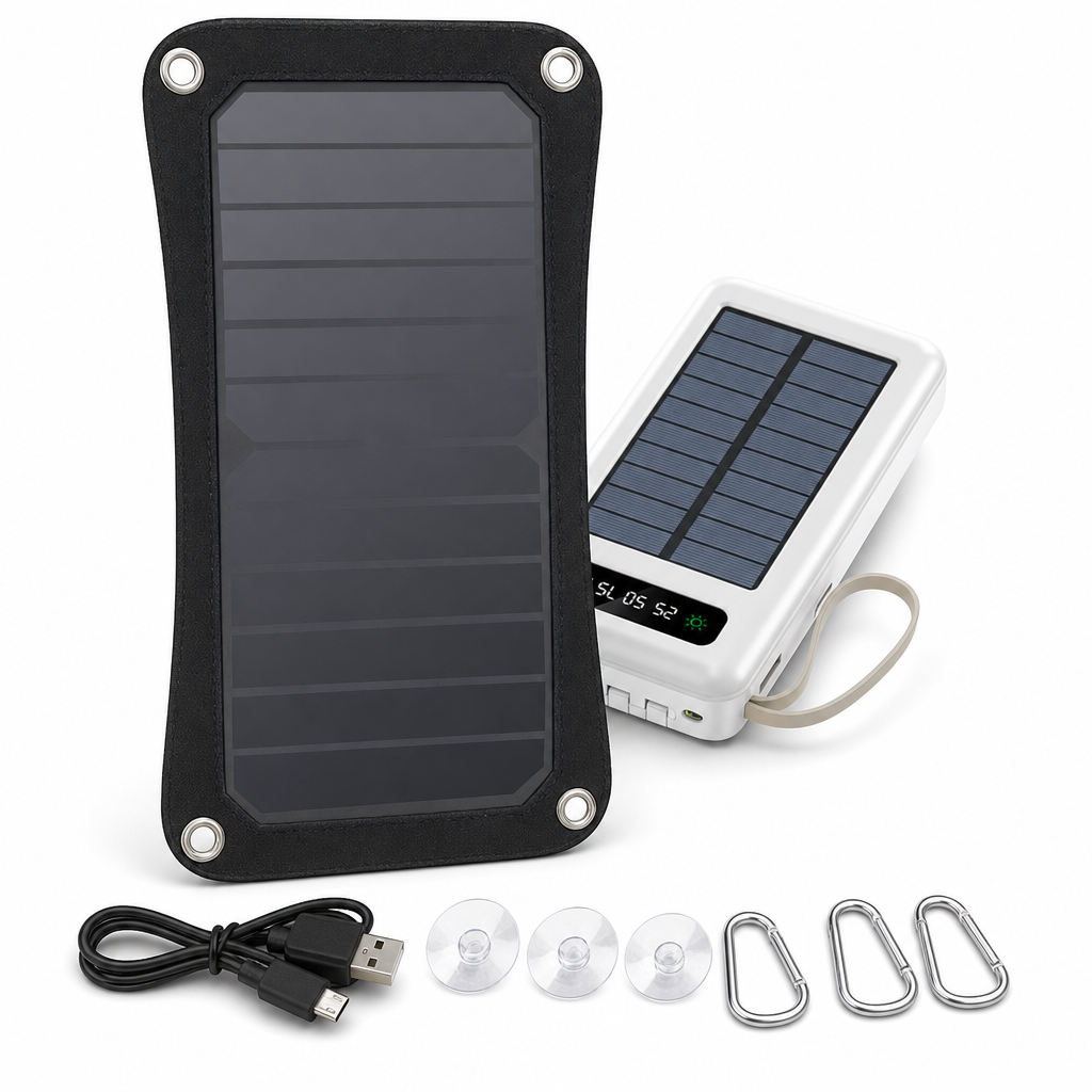 COMBO Kit Placa Solar portátil 6.5W + Power Bank Solar