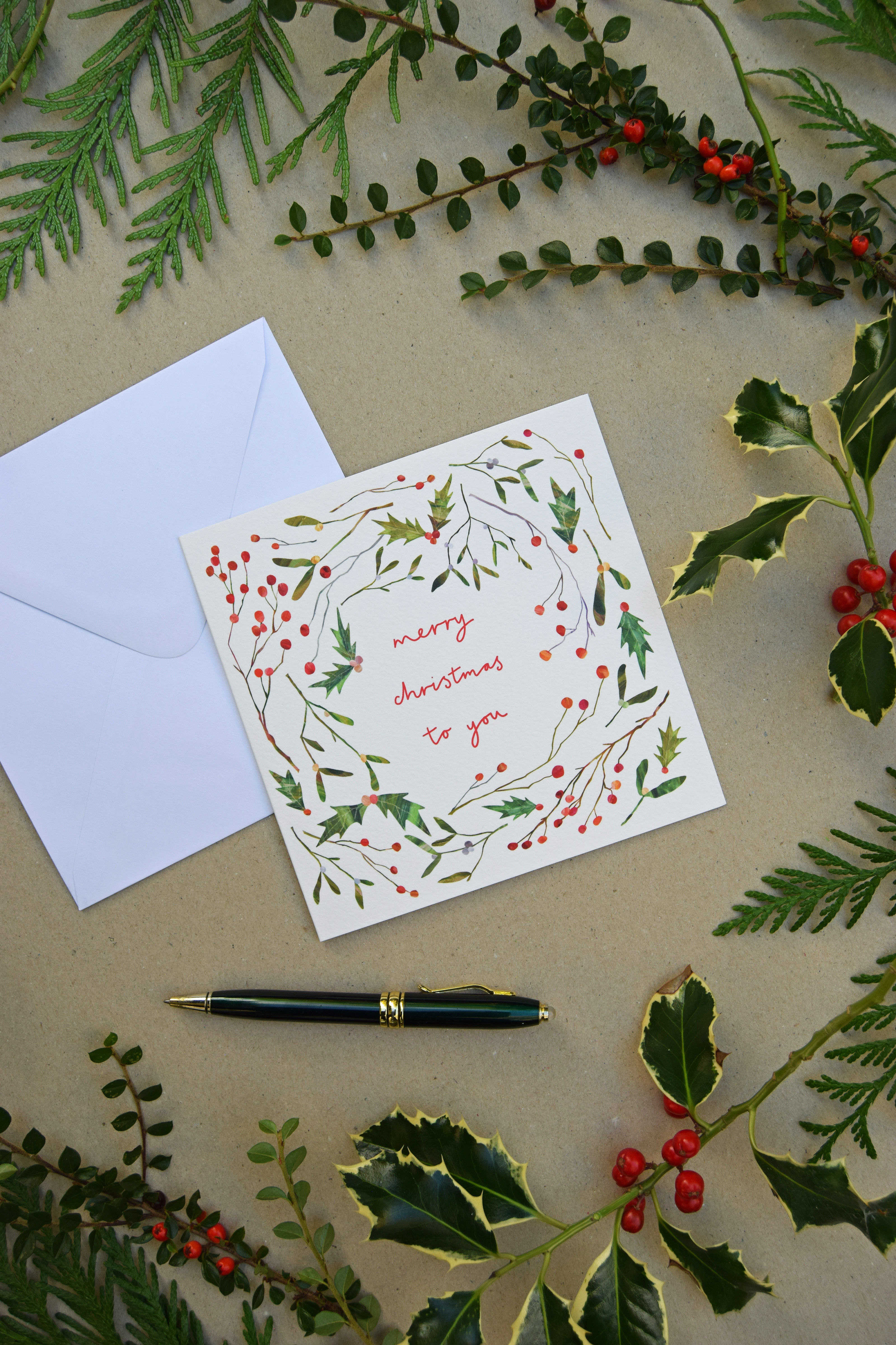 Winter Berries Card - SALE