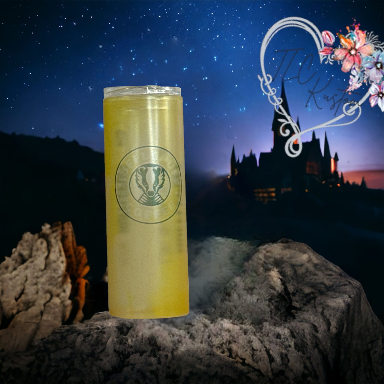 20oz Glass Tumbler Glow-in-the-Dark - Hufflepuff