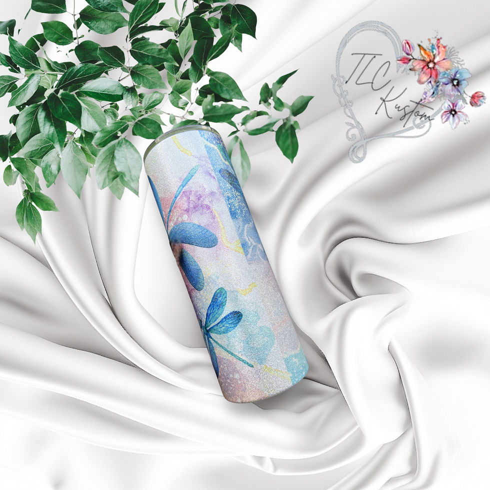 Thumbnail: 20oz Silver Glitter - Dragonflies