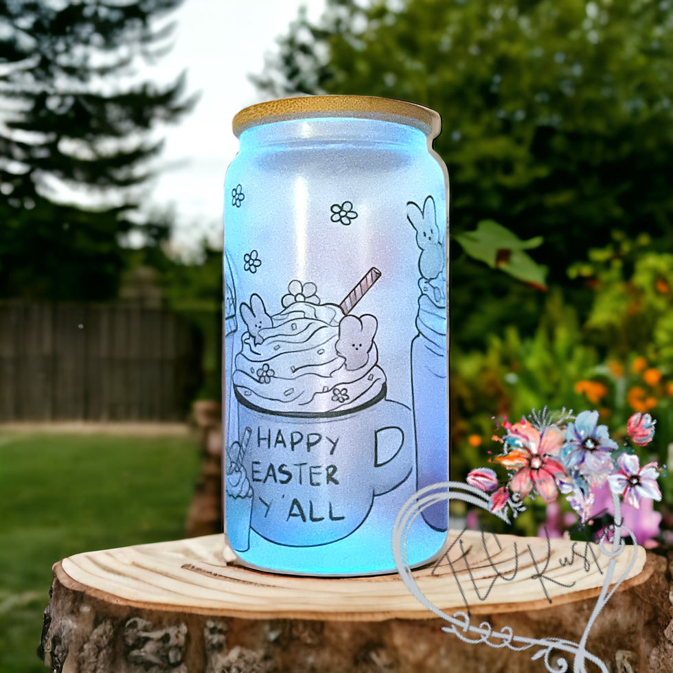Thumbnail: 16oz Glass Can Glow-in-the-Dark (Blue) - Easter Drinks