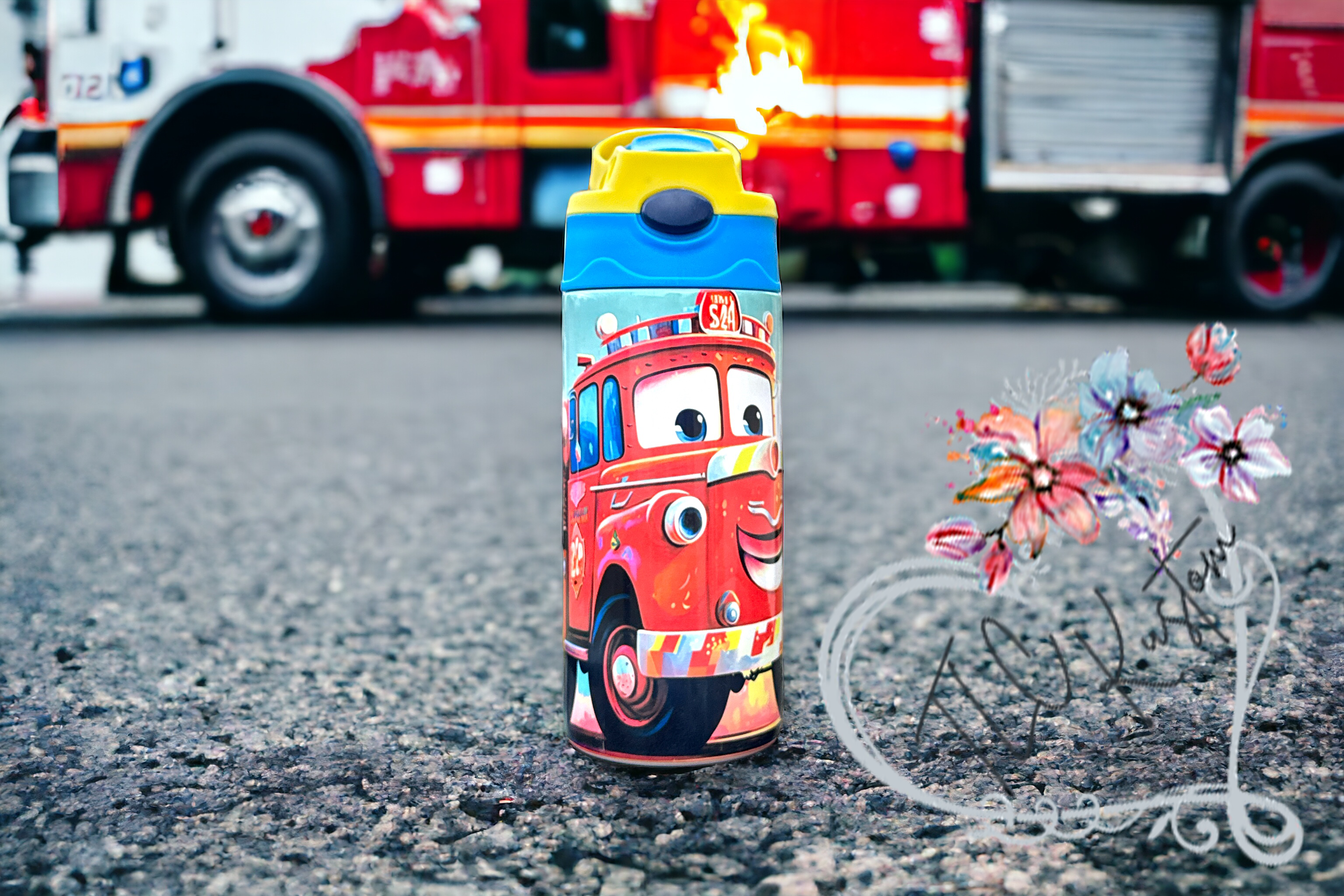 12oz Kids Sippy Tumbler - Fire Truck