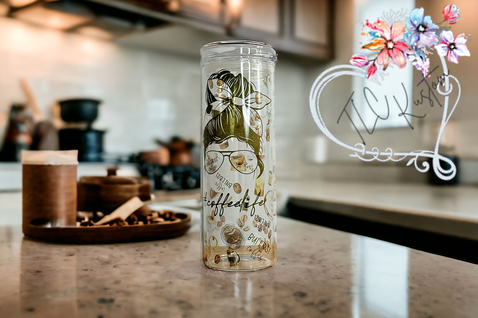 20oz Duo Glass Tumbler (Clear) - Messy Bun Coffee Life