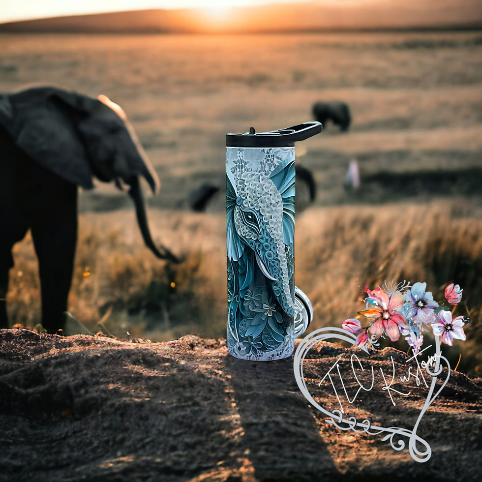 Thumbnail: 30oz Duo Quilled Elephant Tumbler
