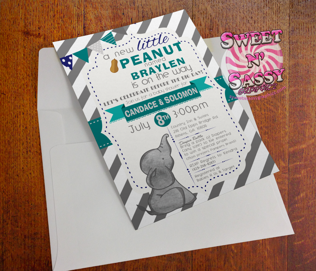 A Little Peanut Baby Shower Invite