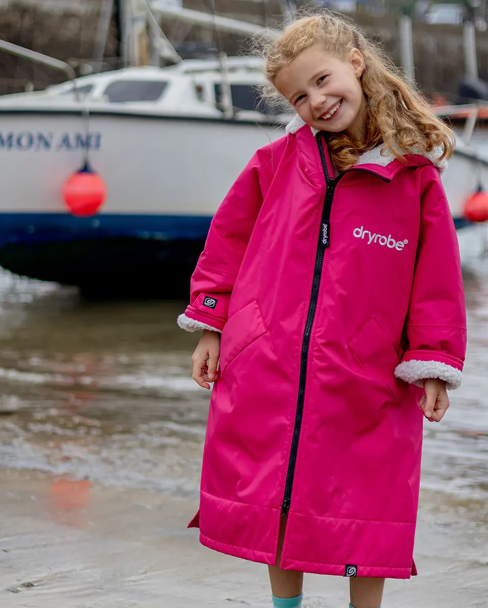 Thumbnail: dryrobe Advance Kids Long Sleeve - Pink Grey