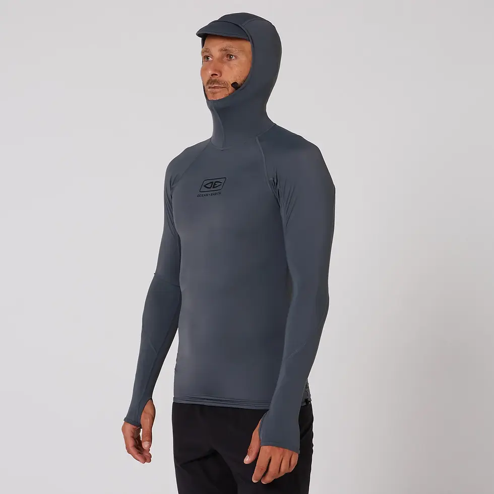 Thumbnail: Ocean & Earth Mens Tropic Hooded Long Sleeve Rash Shirt