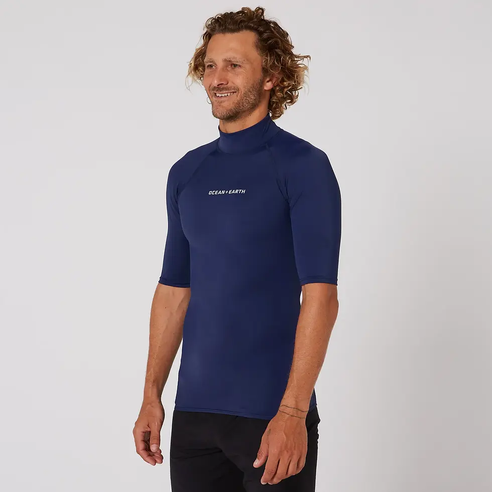 Thumbnail: Ocean & Earth Mens Script Short Sleeve Rash Shirt - Midnight Ink