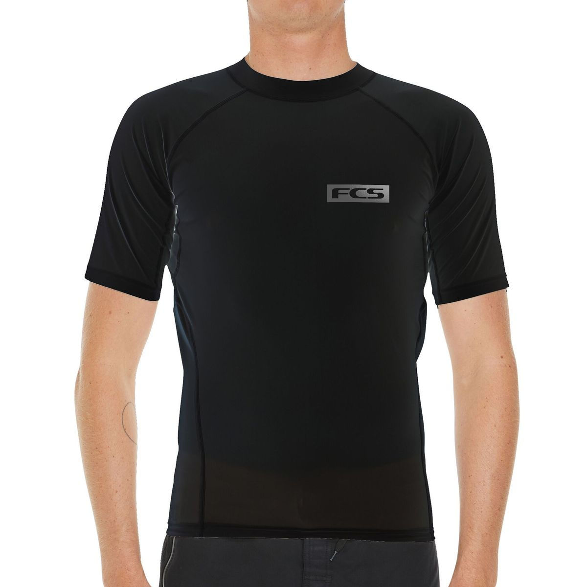 FCS Short Sleeve Rash Vest - Black