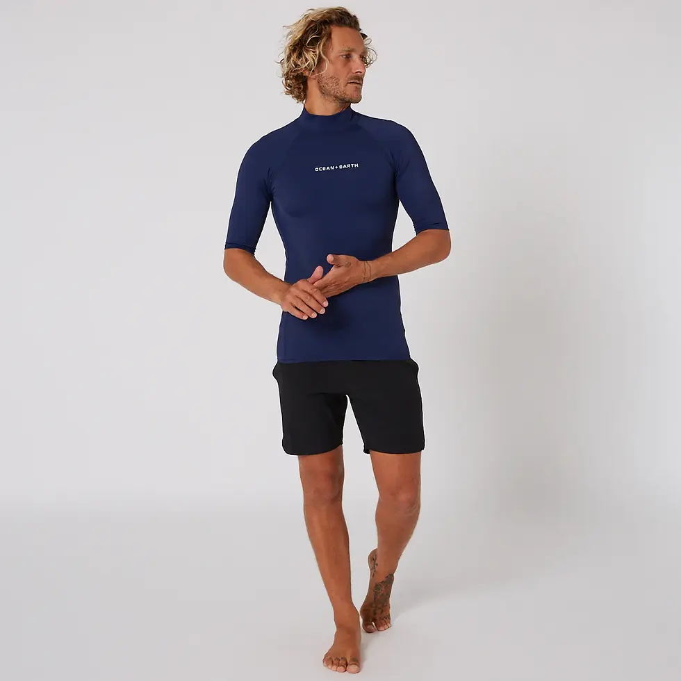 Thumbnail: Ocean & Earth Mens Script Short Sleeve Rash Shirt - Midnight Ink