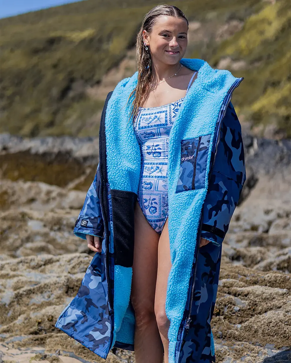 Thumbnail: dryrobe Advance Long Sleeve - Blue Camo Blue