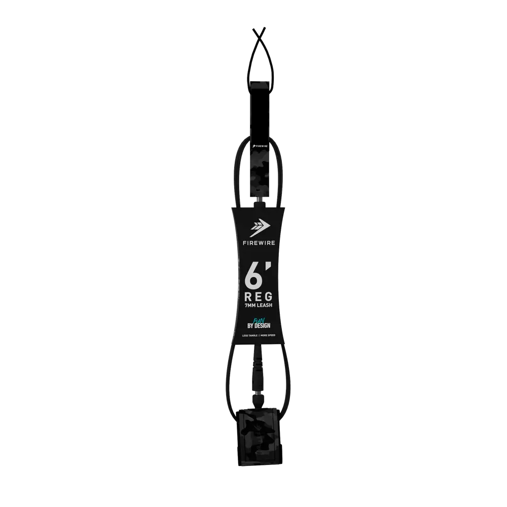 Firewire All Day 7mm Regular Leash 6' - Black Camo