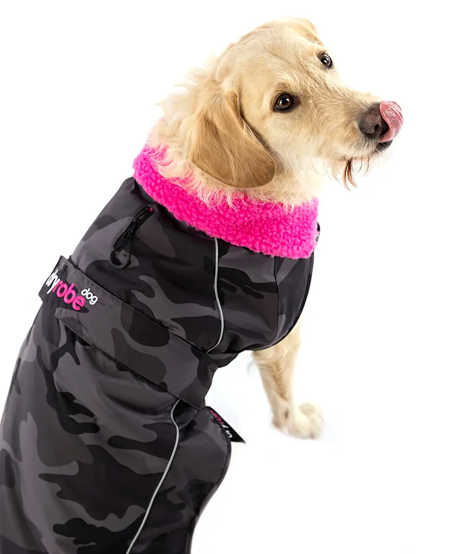 Thumbnail: dryrobe Dog - Black Camo Pink
